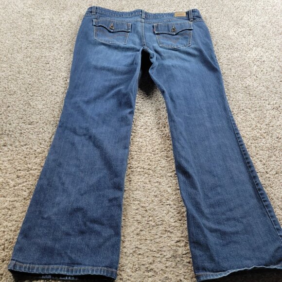 Levis 590 Jeans Women's 18M Dark Wash Bootcut Blue Denim Flap Pockets - Picture 7 of 8